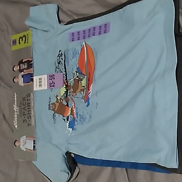 3 Pack Youth t-shirts boys size XS 5/ 6 Gray, Blue & Light Blue - Picture 1 of 12